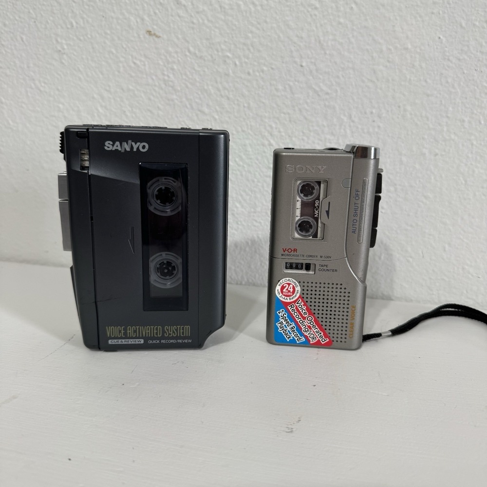 Sony‎ and Sanyo Microcassette & Tape Recorder Lot Of 2
